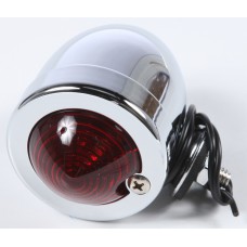 BULLET MARKER LIGHT CHROME RED LENS DUAL FILAMENT
