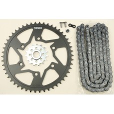 SPROCKET/CHAIN KIT STL/STL 15/50T SIL SX3 520-116L BLK