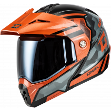 MD-74 STRIKER MODULAR HELMET W SMK SHIELD BLK/GRY/OR MTLC 2X