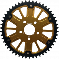 STEALTH 53T REAR SPROCKET GLD ALUM CAR  BLK STEEL TEETH
