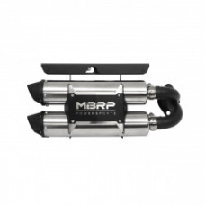 DUAL STACKED SLIP-ON SYSTEM W/ PERFORMANCE MUFFLER BLK TIP