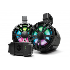 EXTRMTOWER 2-PK 8  SPKR 1 AMP SPKR + BTRY  1 NON-AMP BLK