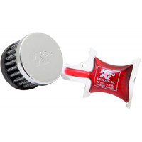 CRANKCASE VENT AIR FILTER DIRECT MOUNT CHROME TOP