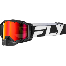 ZONE SNOW GOGGLE BLK/WHTE W/RED MIRROR/AMBER LENS