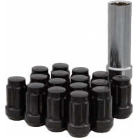 16/PK 12MMX1.25 TAPERED LUG NUTS 60 SPLINED BLACK