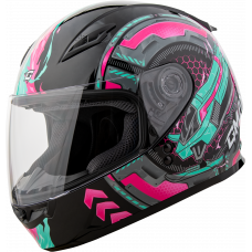 GM-49Y CHARGE HELMET BLACK/PINK/AQUA YL