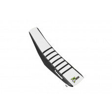 SEAT COVER BLACK/WHITE BLACK RIBS KX450