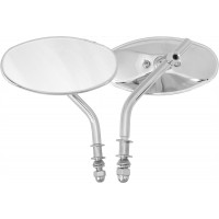 OVAL MIRROR CHROME SHORT STEM