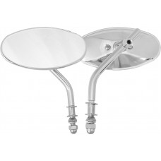 OVAL MIRROR CHROME SHORT STEM