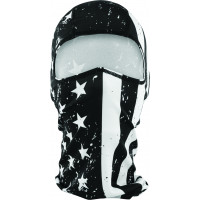 BALACLAVA POLYESTER BLACK WHITE FLAG