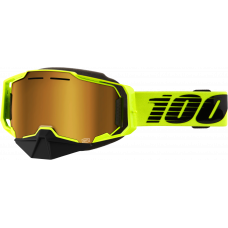 ARMEGA SNOWMOBILE GOGGLE NEON YLW W/ GLD MIRROR LENS