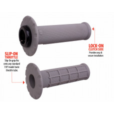 UNIVERSAL LOCK-ON GRIPS HALF-WAFFLE GREY/BLACK (SOFT)