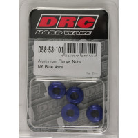 ALUMINUM FLANGE NUTS BLUE M6X12MM 4/PK