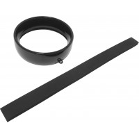 FRENCHED HEADLIGHT TRIM RING BLACK 5-3/4 TAB STYLE