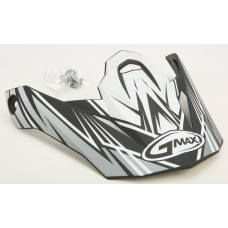 VISOR W/SCREWS RAZ MX-86 MATTE SILVER/WHITE