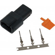 DEUTSCH DTM 3-PIN RECEPTACLE W/3 TRMNLS/WDGLCK HD74103-98BK