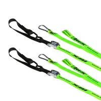 1.0 TIE DOWNS SOFT LOOP & CARABINER GREEN/BLACK