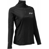 WMN'S HVYWGHT BASELYER 3/4 ZIP BLACK 2X