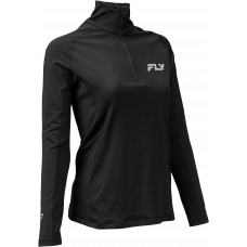 WMN'S HVYWGHT BASELYER 3/4 ZIP BLACK 2X