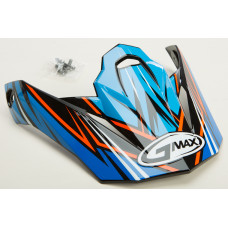 VISOR W/SCREWS RAZ MX-86 BLUE/HI-VIS ORANGE