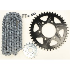 SPROCKET/CHAIN KIT STL/ALU 16/42T BLK RX3 520-108L BLK