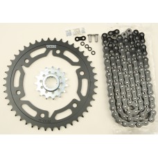 SPROCKET/CHAIN KIT STL/STL 15/44T SIL SX3 520-112L BLK