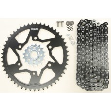 SPROCKET/CHAIN KIT STL/STL 16/49T SIL RX3 520-120L BLK