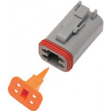 4-WIRE GREY DEUTSCH PLUG & WDGLCK HD# 72134-94GY