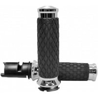 DIAMOND CONTOUR CHROME TWIST GRIP