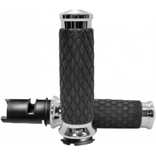DIAMOND CONTOUR CHROME TWIST GRIP