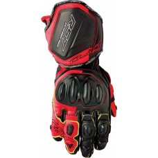 PRO SERIES GP D3O GLOVES BLACK/FLO RED LEATHER 2XL