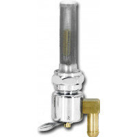 ROUND PETCOCK 22MM BUNG DOWN SPIGOT CHROME