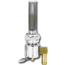 ROUND PETCOCK 22MM BUNG DOWN SPIGOT CHROME
