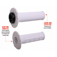UNIVERSAL LOCK-ON GRIPS PRO HALF-WAFFLE WHITE/BLACK (SOFT)