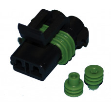 DELPHI-PACKARD WEATHERPACK 2-WIRE FEMALE CONNECTOR
