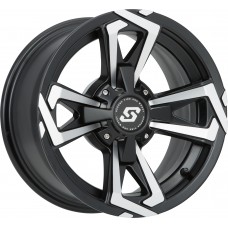 RIOT WHEEL 14X7 4/156 4+3 (+5MM) BLK/MACHINED RIOT WHEEL 14X7 4/156 4+3 (+5MM) BLK/MACHINED