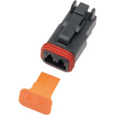 2-WIRE BLACK DEUTSCH PLUG & WDGLCK HD# 72112-94BK