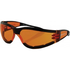 SHIELD II SUNGLASSES BLACK W/AMBER LENS