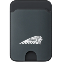 INDIAN CARD WALLET W/HEADDRESS GRAY W/LOGO