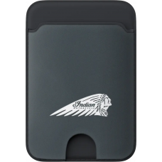 INDIAN CARD WALLET W/HEADDRESS GRAY W/LOGO INDIAN CARD WALLET W/HEADDRESS GRAY W/LOGO