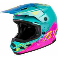 YOUTH KINETIC DRIP HELMET TURQUOISE/PINK/YELLOW YL