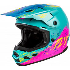 YOUTH KINETIC DRIP HELMET TURQUOISE/PINK/YELLOW YL
