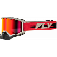 FOCUS SNOW GOGGLE RED/BLK W/RED MIRROR/ROSE LENS