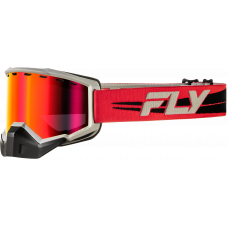 FOCUS SNOW GOGGLE RED/BLK W/RED MIRROR/ROSE LENS