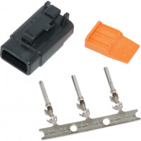 DEUTSCH DTM 3-PIN BLACK PLUG W/3 TRMNLS/WDGLCK HD74113-98BK DEUTSCH DTM 3-PIN BLACK PLUG W/3 TRMNLS/WDGLCK HD74113-98BK