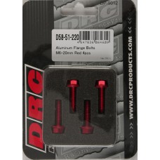 ALUMINUM FLANGE BOLTS RED M6X20MM 4/PK ALUMINUM FLANGE BOLTS RED M6X20MM 4/PK