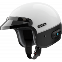 SURGE OPEN FACE HELMET W/MESH GLOSSY WHITE/MATTE BLACK 2X