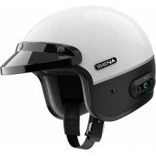 SURGE OPEN FACE HELMET W/MESH GLOSSY WHITE/MATTE BLACK XL