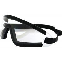 WRAP AROUND SUNGLASSES BLACK W/CLEAR LENS