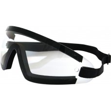 WRAP AROUND SUNGLASSES BLACK W/CLEAR LENS
